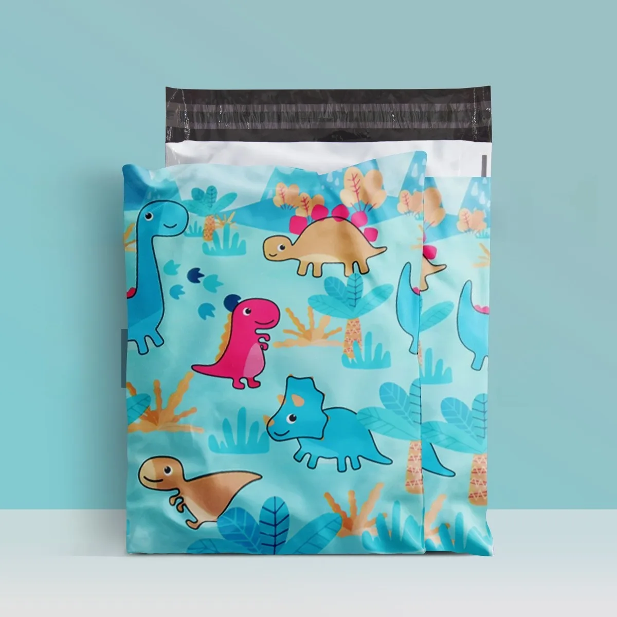 

9.5x13.5''Cute Dinosaur Print Poly Mailers, Self-Sealing Shipping Bags for Small Business, Waterproof Packaging Envelopes for Cl