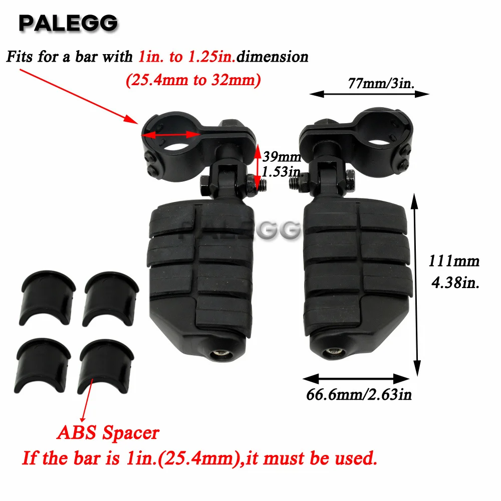 Motorcycle Accessory Highway Clamp Foot Pegs Footrest Pedal Footpegs Mount For Harley Electra Road King Street Glide 1-1/4\