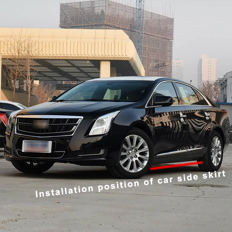 

Car New Adjustable Side Skirt Extension Body Apron Lip Splitters Winglet Lateral Shovel Carbon Fiber For Cadillac XTS 2013-2017