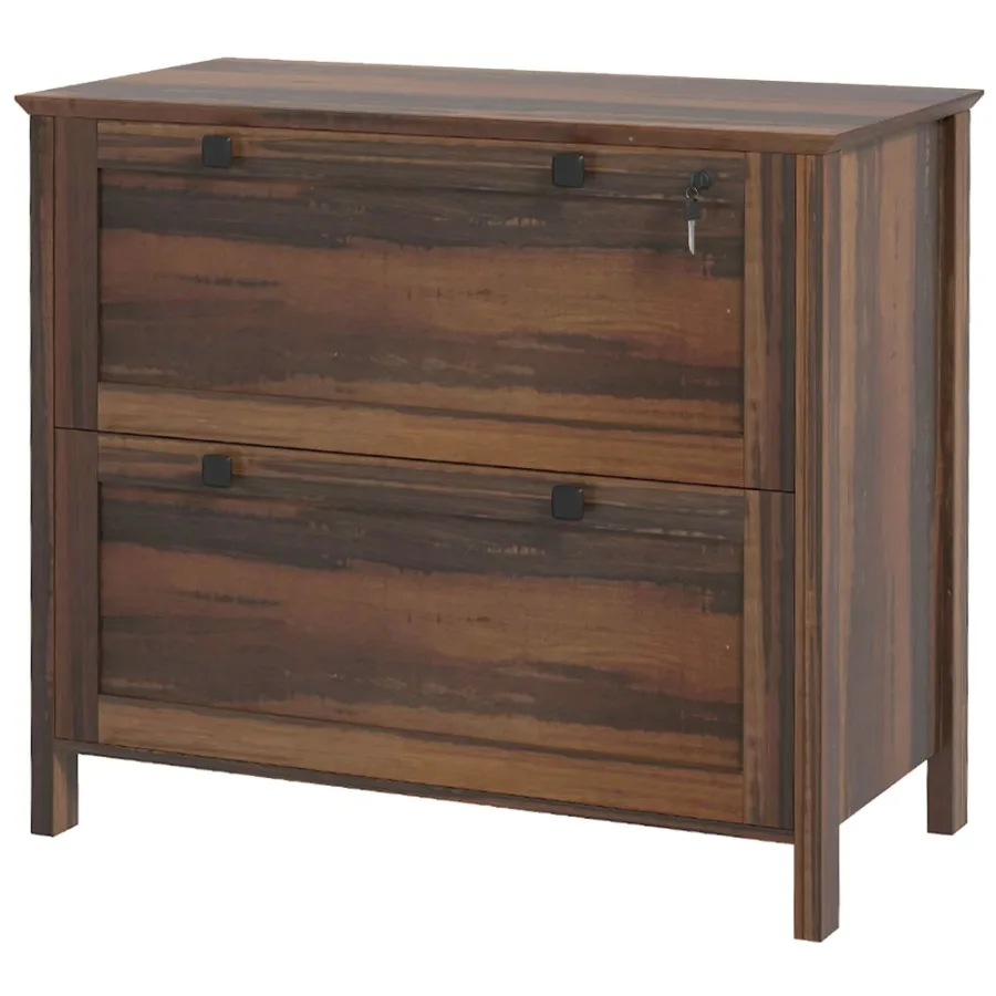 

HOMCOM Lateral File Cabinet 2 Drawer Adjustable for A4 Letter Legal Brown