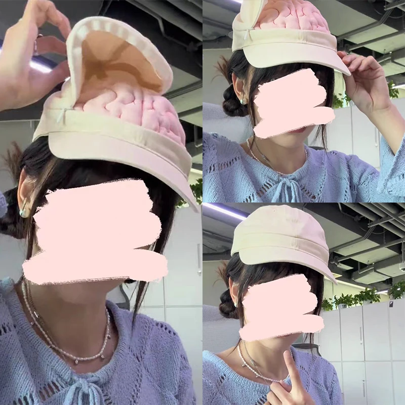 Winsome فرحان كبير الدماغ قبعة ذكي قابل للفتح للجنسين في الهواء الطلق غطاء للشمس غسلها لينة أعلى قابل للتعديل قبعة بيسبول بال هدية