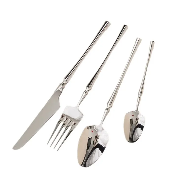 304 Stainless Steel Beef Knife and Fork Set, Small Waist, French Knife and Fork Spoon, Western Tableware, Dessert Spoon