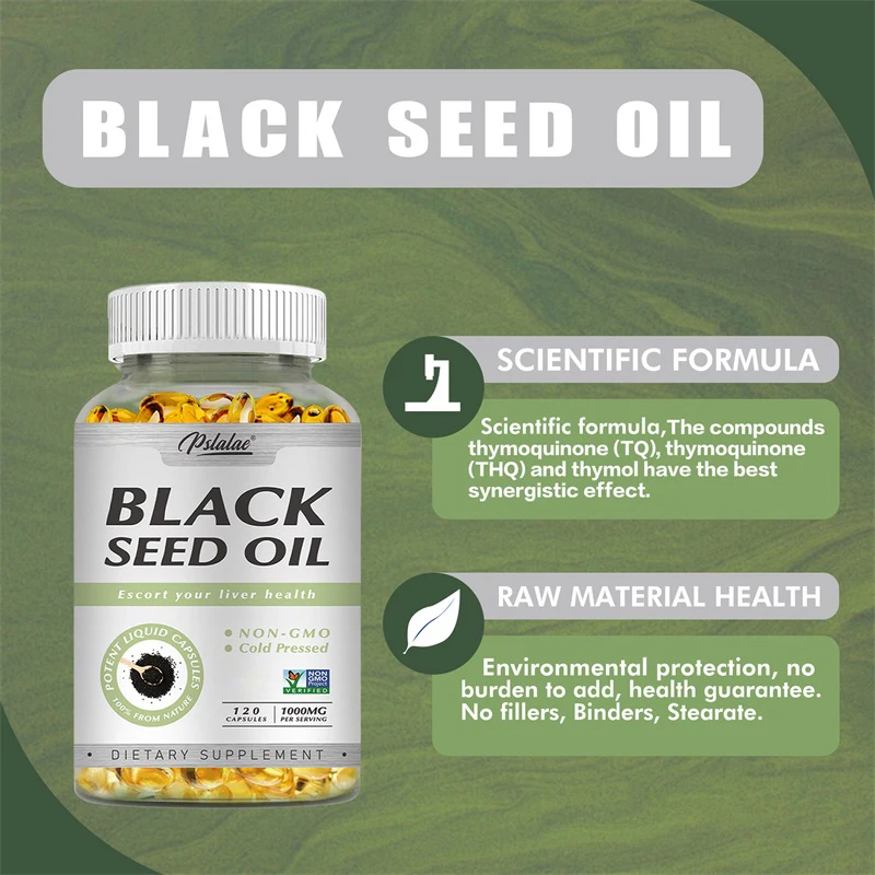 Black Seed Oil Capsules 1000mg - Aids in Digestive Health, Immune Support & Brain Function, Antioxidant