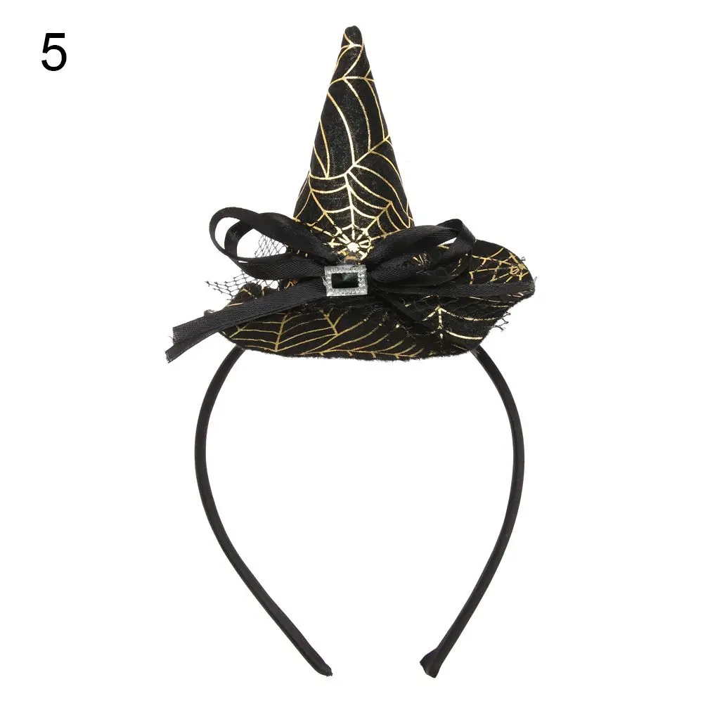 1PCS Novelty Pumpkin Witch Hat Cosplay Props Point Cap Halloween Headband Performance Props Party Hairband Decor Headwear