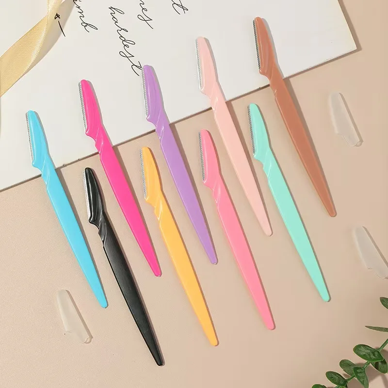 Conjunto de navalha de sobrancelha de 2 peças com capa - Ferramenta profissional para sobrancelhas, esfoliante, aparador de precisão unissex