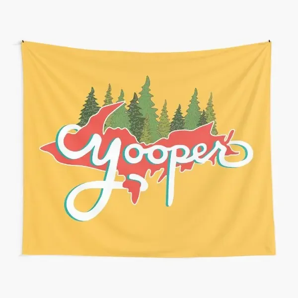 Yooper Red And Yellow  Tapestry Mat Living Art Yoga Colored Room Blanket Towel Bedroom Wall Decor Decoration Printed Hanging