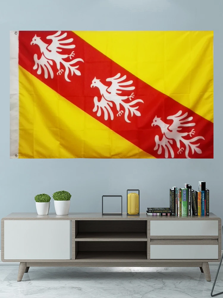 Drapeau Lorraine de la région de France, bannière suspendue imprimée personnalisée, décoration de Sport, couverture d'arbre en Polyester, œillets 3x5 pieds 90x150cm