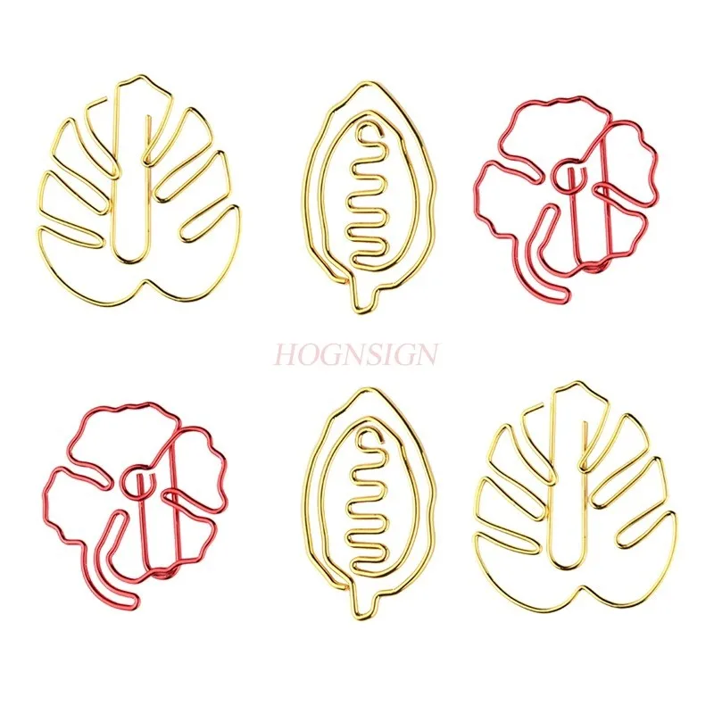 10st Rode Klaver Paperclip Cartoon Paperclip Blad Paperclip Hangende Pin Heldere Kleur Kerst Rode Paperclip