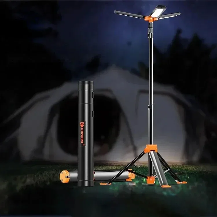 Adjustable Height LED Camping Tent Light - Lightweight Portable Outdoor Solar Powered Reading Lamp for Camping