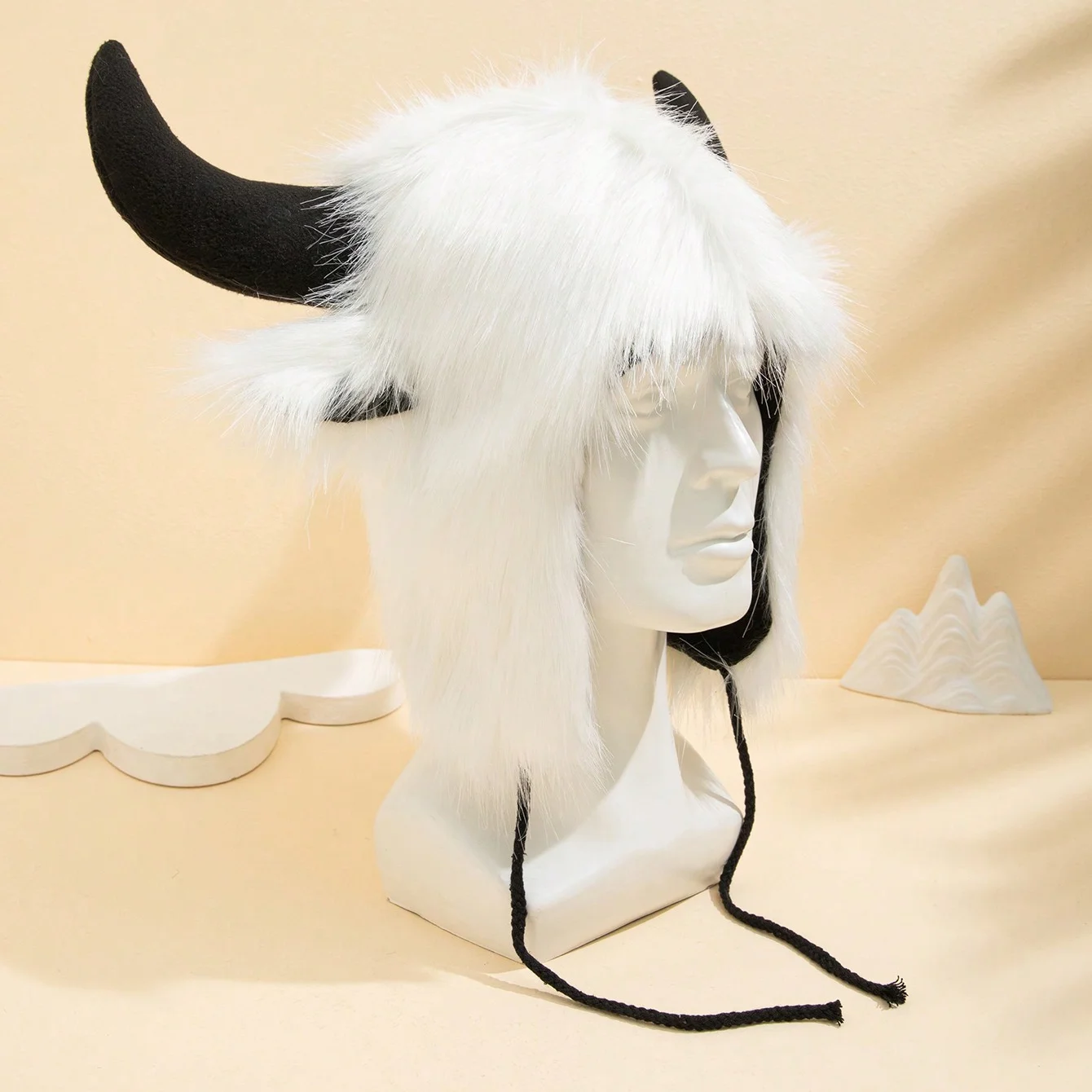 chifres-de-vaca-de-pelucia-para-halloween-chapeu-lei-feng-adequado-para-proteger-as-orelhas-no-outono-e-inverno-exposicao-de-cosplay-em-grande-escala
