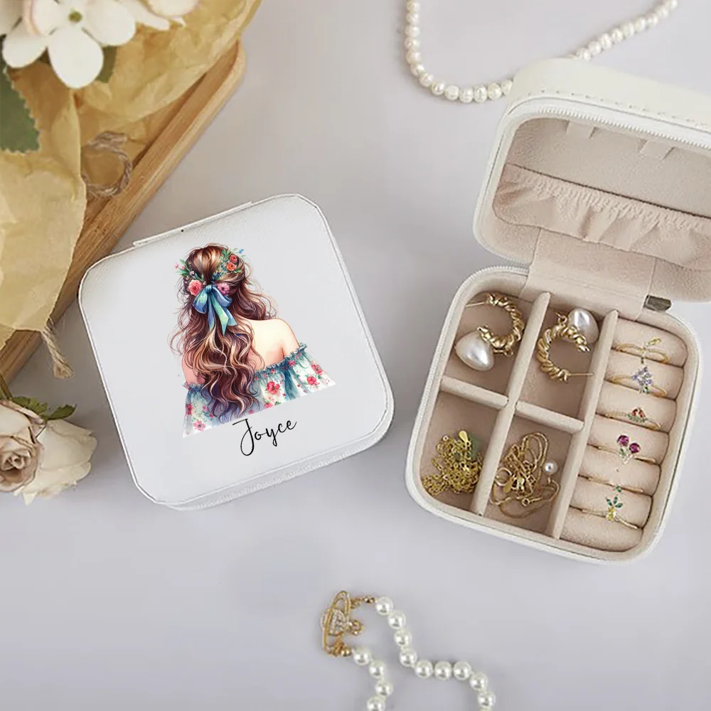 Personalized name and text jewelry box, custom wedding gift, suitable for weddings, Mother's Day, and birthdays