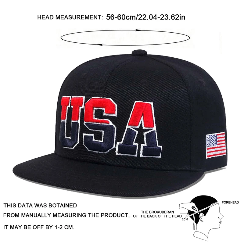 Unisex USA Letter Embroidery Hip-hop Hats Fashion Outdoor Adjustable Casual Baseball Caps Sunscreen Hat