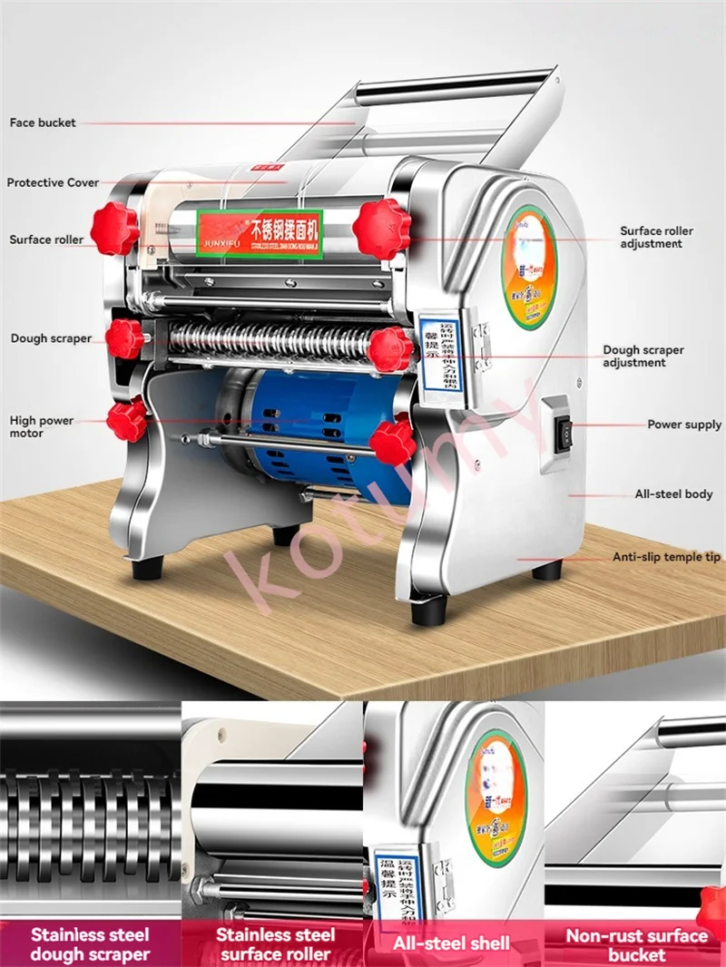 Automatyczna urządzenie do gotowania makaronu prasa do makaronu ze stali nierdzewnej 750W maszyna do robienia urządzenie do produkcji makaronu i