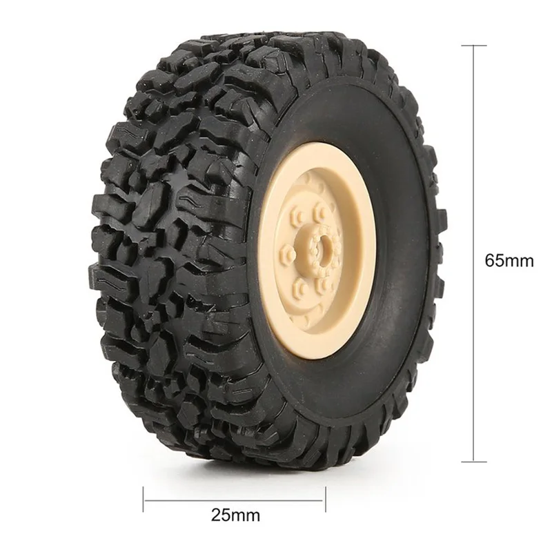 4Pcs Rubber Wheel Rim Tire Tyre For RC 1/16 Climbing Crawler Car WPL B-1/B-24/C-14/C-24/B-16 Truck Model Spare Parts Accessories