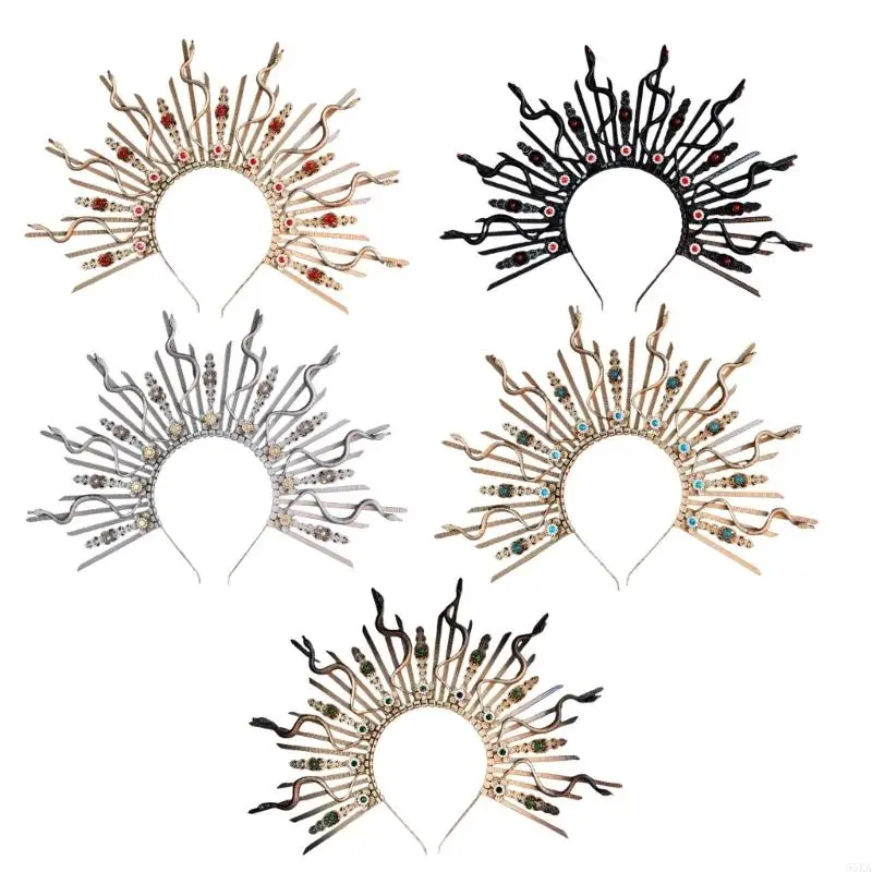 Snake Head Headpiece Mythology Hair Accessory Unique Snake Headband 55KA