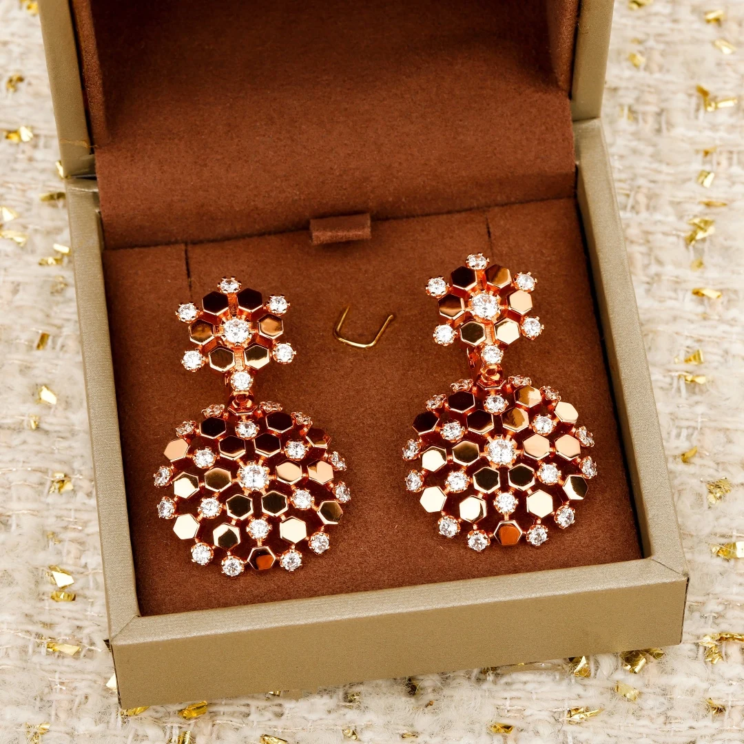 

Europe American Designers 925 Silver Rose Gold Diamond Earrings Woman Fine Top Quality Luxury Jewelry Trend