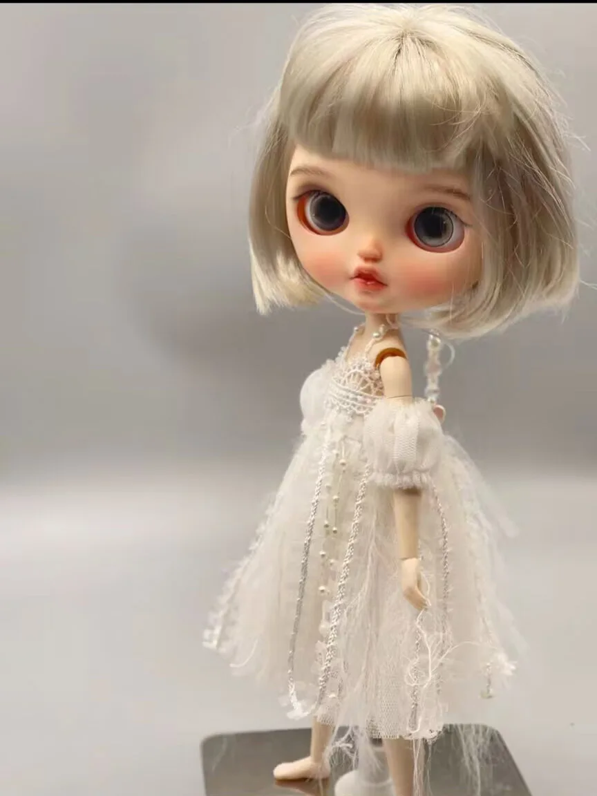 

2026 high quality white Sweet French style white Blythe dress 1/6 30cm(Fit for azone,Pullip,Ob22/24/26, Licca)