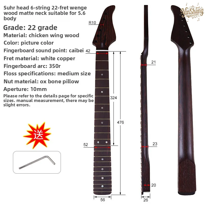 

Electric Guitar Neck 22 fret Chicken wing wood Electric Guitar Neck diy Modification