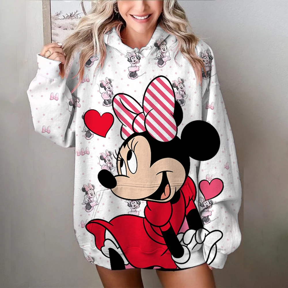 Chaopai 2024 New Product Women\'s Sweater Disney Mickey Mouse print Hoodie New Autumn/Winter Sweater Comfortable