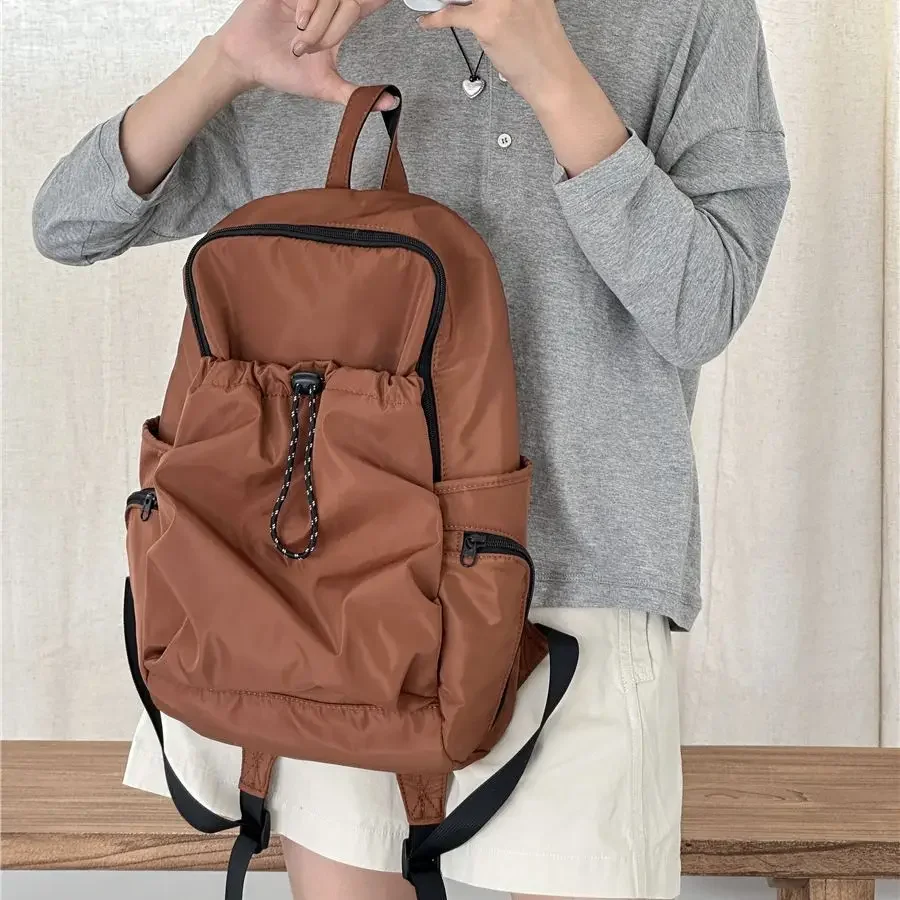 Mochila de viaje para mujer, bolsa pequeña de tela de nailon, ligera, informal, moda coreana