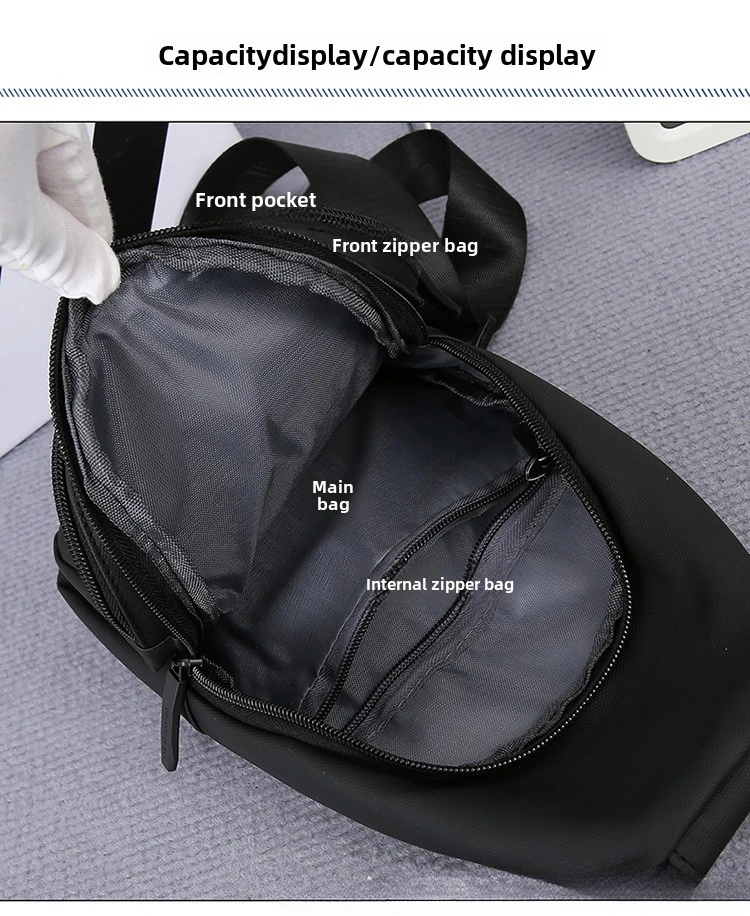 Versatile Men's Small Shoulder Bag, Simple and Trendy Outdoor Shoulder Bag, Crossbody Commuting Waterproof Chest Bag Bags