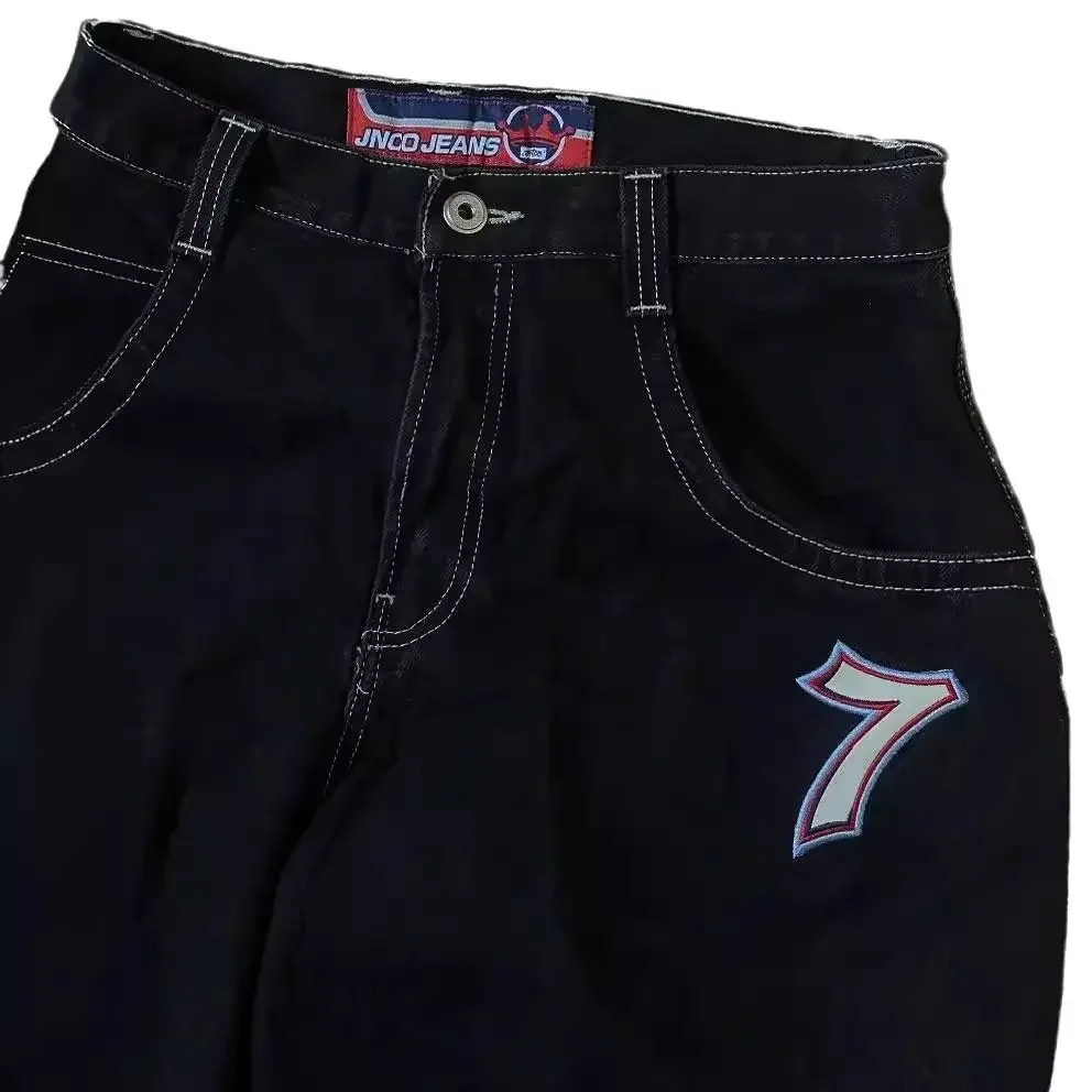 Y 2K Hip-Hop Harajuku Jnco Serie Borduur Grafische Jeans Voor Heren Casual Losse Hoogwaardige Denim 2024 Nieuwe Street Wide Leg Broek