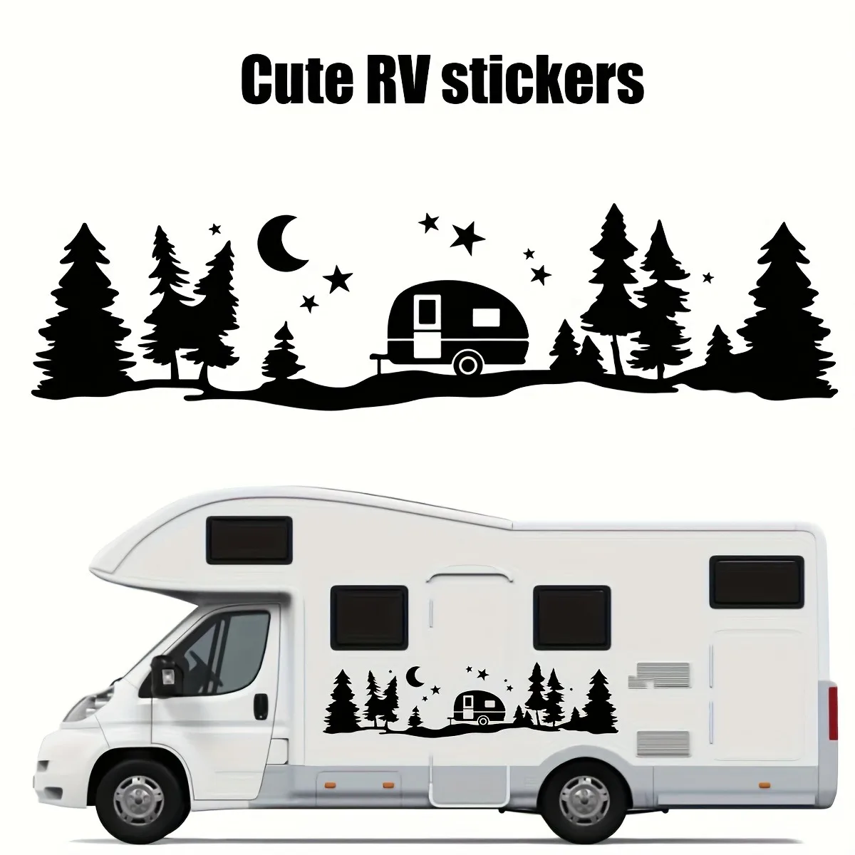 

Cute Camping In The Wild Car Decal Waterproof self-adhesive Removable Car Sticker Scratch Cover Decal Auto Decoration