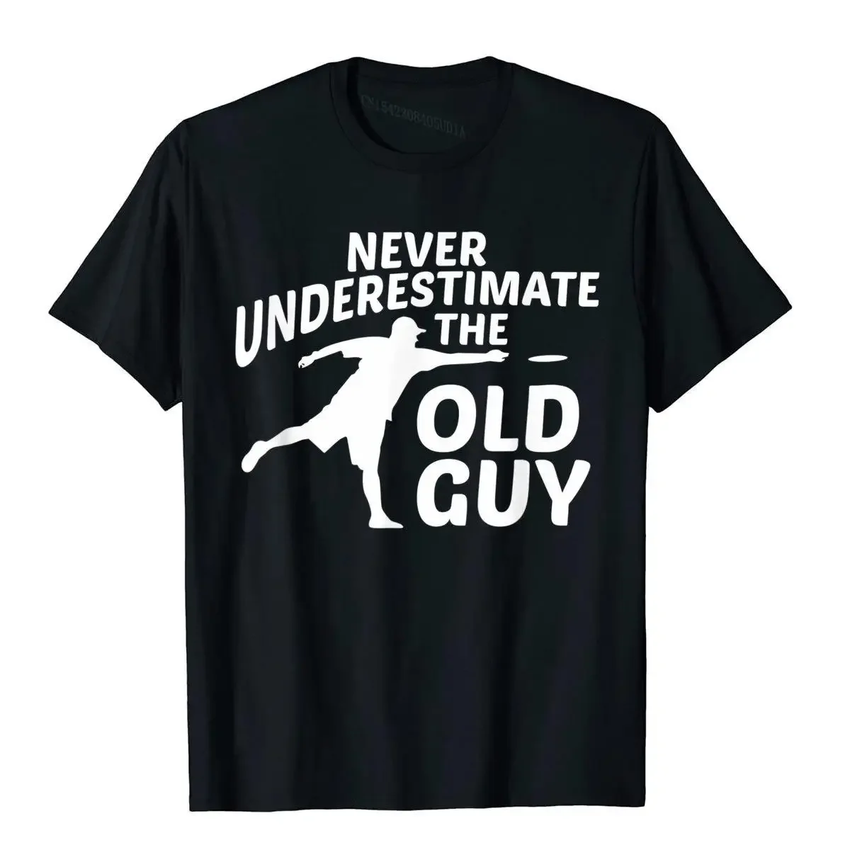 Never Underestimate The Old Guy Funny Disc Golf Designs T-Shirt Tops Tees New Design Vintage Cotton Mens T Shirt Summer