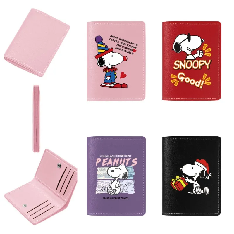 

Cartoon Snoopyed Coin Purse Peanuts Anime Credit Card Holder Passport PU Wallet ID Cards Cover Case Bag Men Woman Birthday Gift