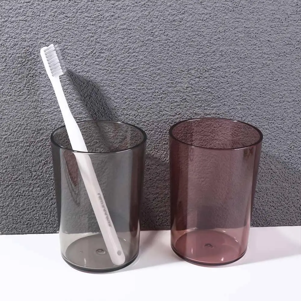 Couples Solid Color Transparent Mouthwash Cup Nordic Style Clear Toothbrush Cup High-capacity Tooth Glass Bathroom