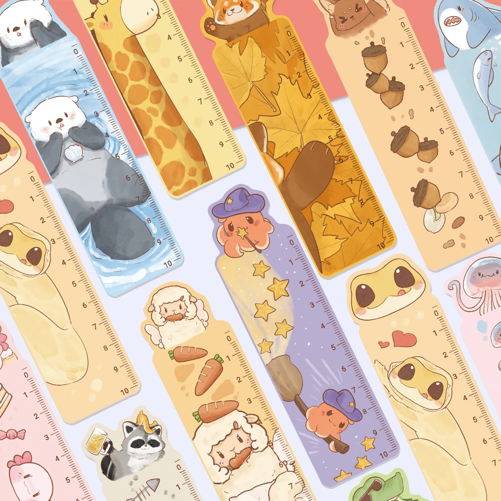 

30 шт., линейка с милыми животными, креативная закладка, книжная страница, учебные принадлежности для студентов, подарочная закладка