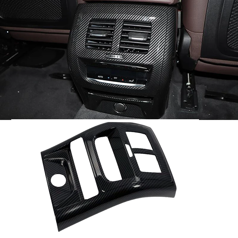 

For BMW X3 G01 2018 2019 Carbon Fiber Rear Armrest Box Rear Air Conditioning AC Vent Outlet Molding Cover Kit Trim