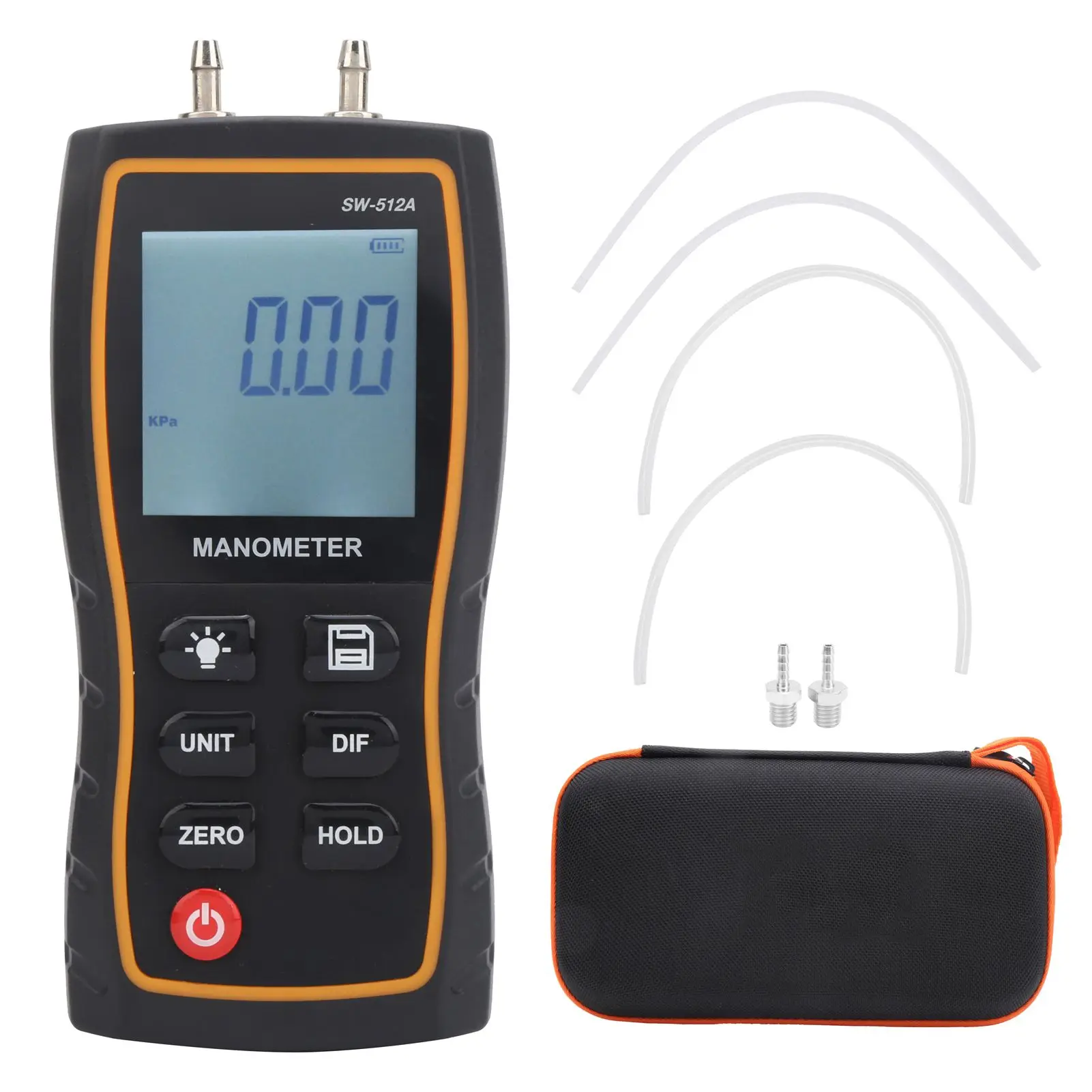 SW512C Digital Pressure Tester Handheld, Backlit LCD Screen, 1/8