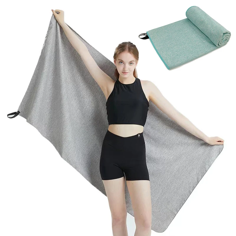 Sports Towel Portable Sweat Absorbent Swimming Double Sided Fleece Quick Dry Towel Microfiber