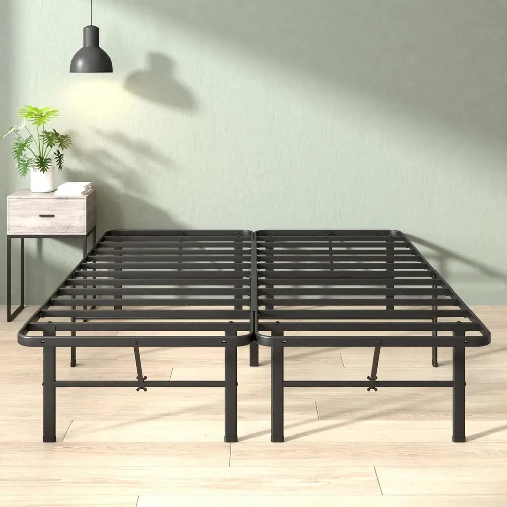 14-inch Metal Bed Frame with Quick Assembly, No Box Spring Needed, Heavy Duty Steel, Eco-Friendly Packaging, Black