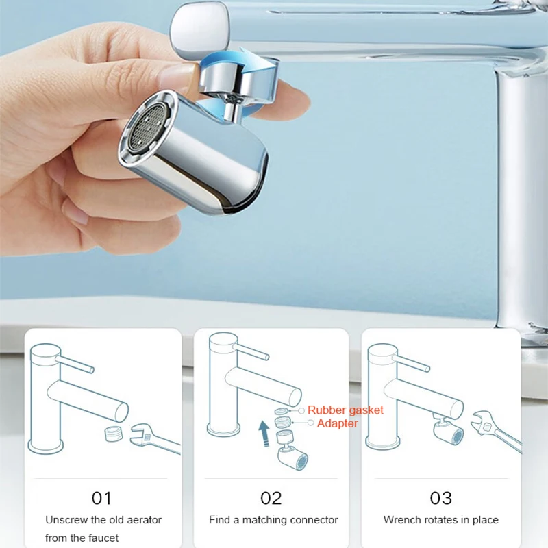 XIAOMI Mijia Mouthwash Bubbler S1 Universal Faucet Aerator berputar 720 ° tahan percikan nozel air untuk dapur kamar mandi