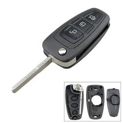 3 pulsanti Car Remote Fob Full Key Case Cover Procter Shell nero per Ford Transit Connect Custom Focus C-Max