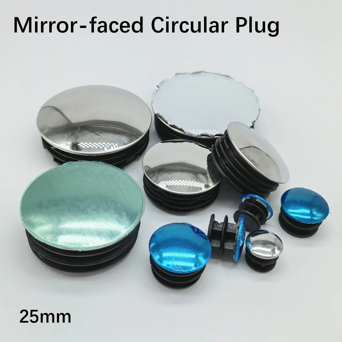 4/10/100pc Mirror Finished Steel Round Tube End Plugs 25mm Pipe End Caps Decorative Hole Closure Covers for Furniture Table Legs