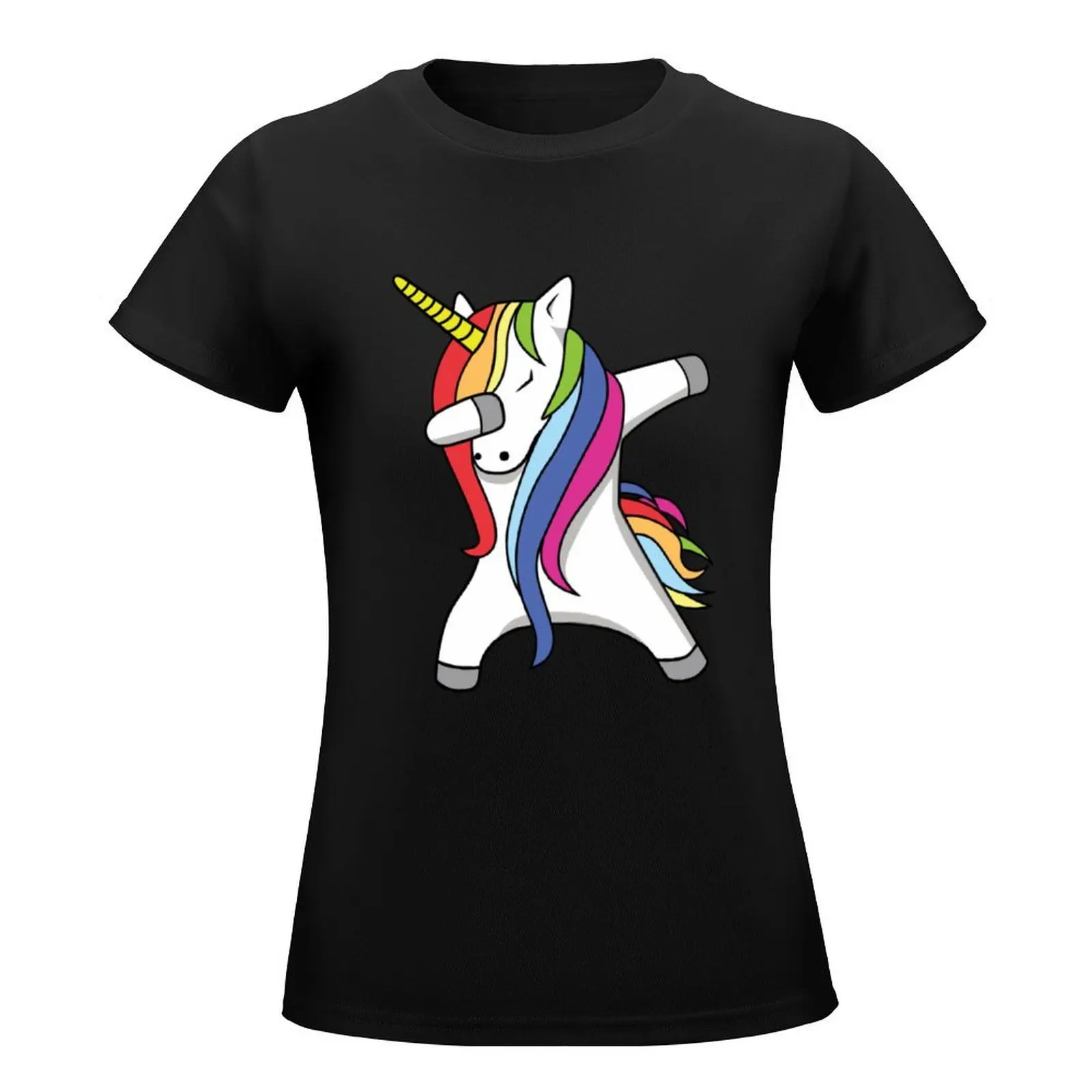 Dabbing Unicorn T-Shirt animal print shirt for girls cute clothes plus size tops quick drying Women clothes