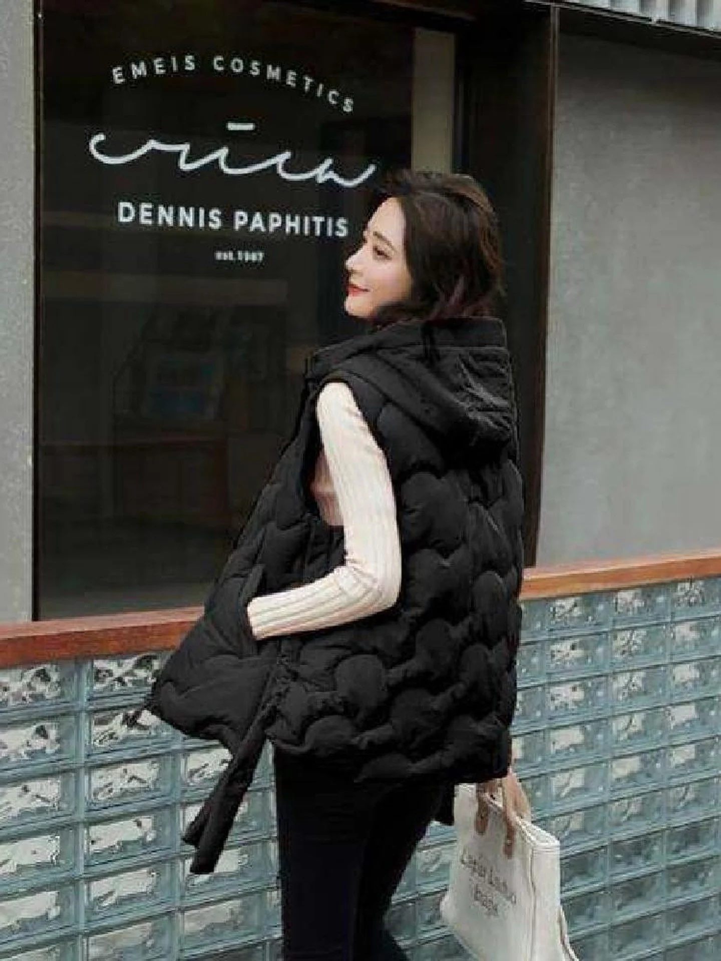 Slimming down Jaet Women's ort Padded Vest Loose Fit Korean Sle Outerwear Trendy Coat Casual Pants mid Low Waist