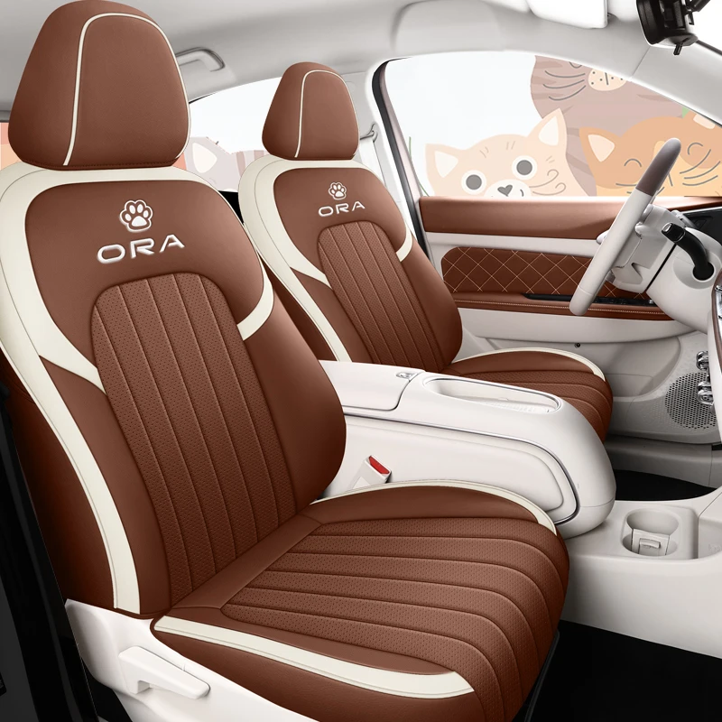 for GWM Ora 03 Great Wall Motor Good Cat Funky Cat Full Set Artificial Leather Car Seat Cover Customize Full Covered