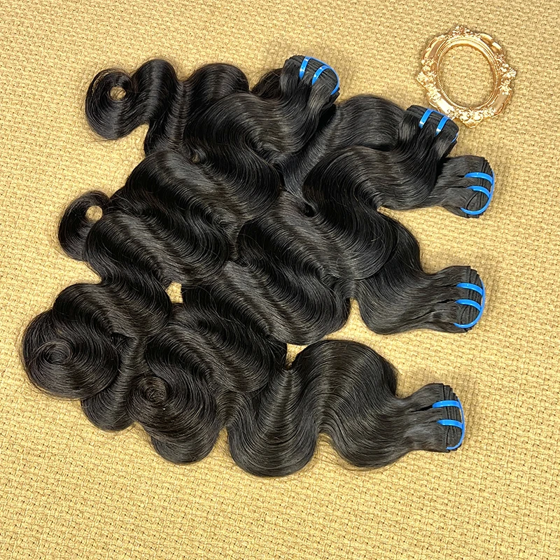 16A Класс Virgin Объемная волна Пучки человеческих волос Необработанные вьетнамские пучки волос 10-30 дюймов Двойная прорисовка Необработанные наращивание волос # 1B