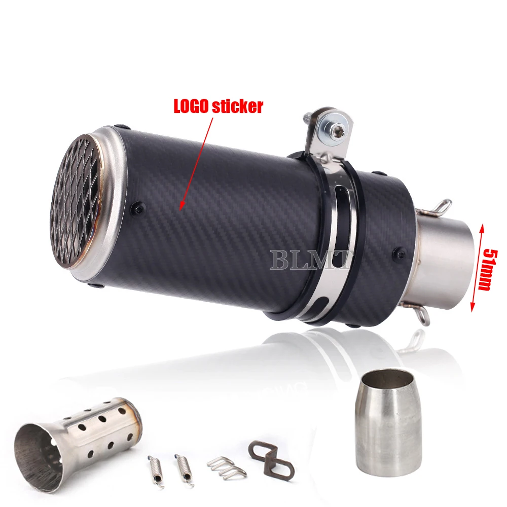 Universele 51/60mm motorfiets sc uitlaat inox uitlaat koolstofvezel uitlaat met DB Killer voor z900 R3 R25 MT07 MT09 R1 Z400 Z650