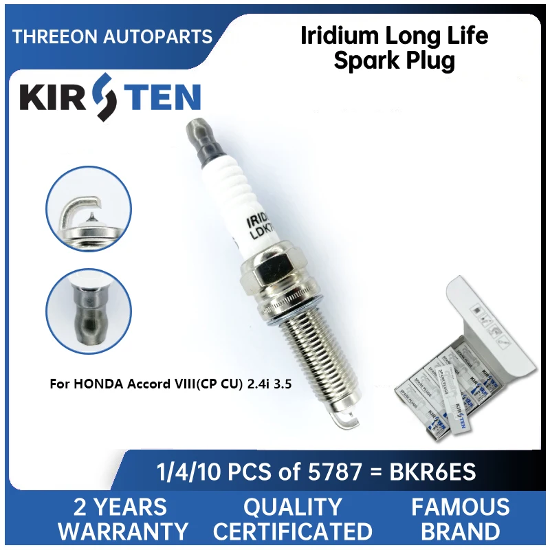 

KIRSTEN Iridium Spark Plug for HONDA Accord VIII(CP CU) 2.4i 3.5 12290R40A01 12290R40A02 12290R70A01 12290R70A02 KSP5787