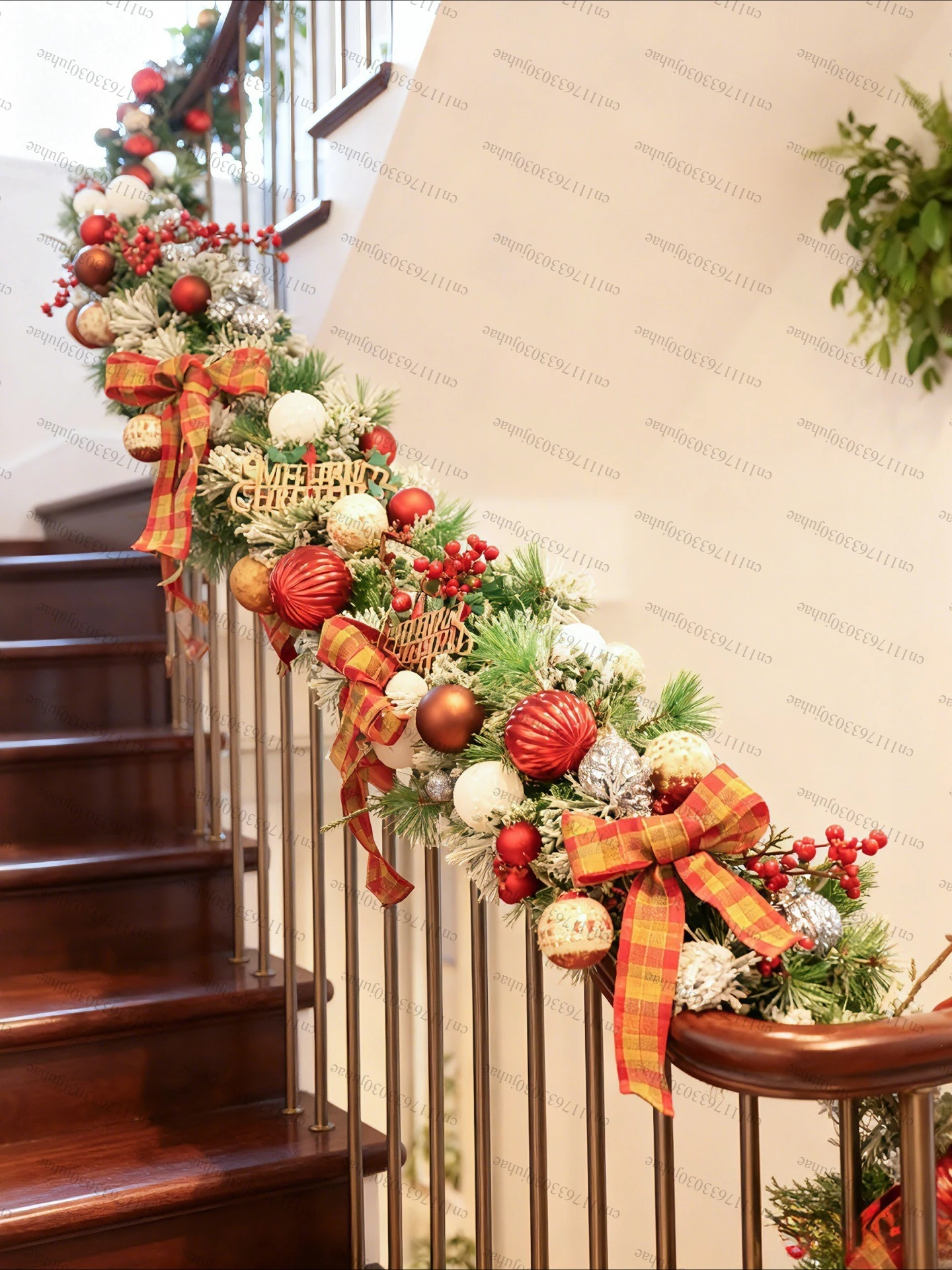 2026 New Year's rattan top pendant Spring Festival door head stair handrail festive atmosphere Christmas decoration arrangement