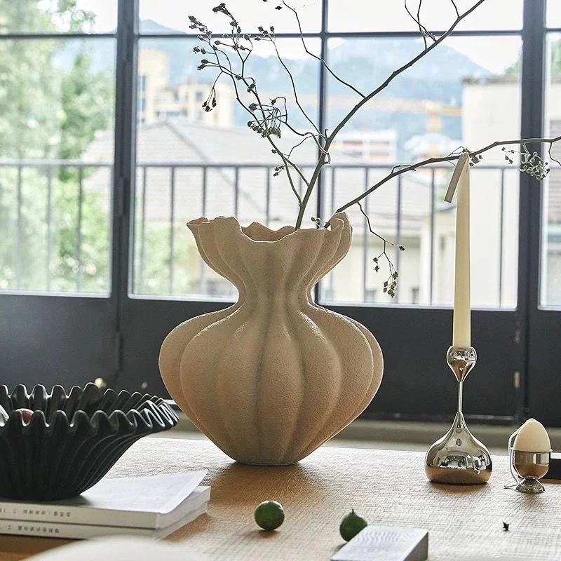 

French Ceramic Vase Minimalist Floral Vessel Table Centerpiece Home Decor For Women Gift For Anniversary Birthday