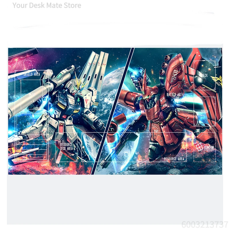DIY Destiny Gundam GCG Card Game Mat  Single Player Rubber Playmat with Non-Slip Base Anime Design Waterproof Toy Gift