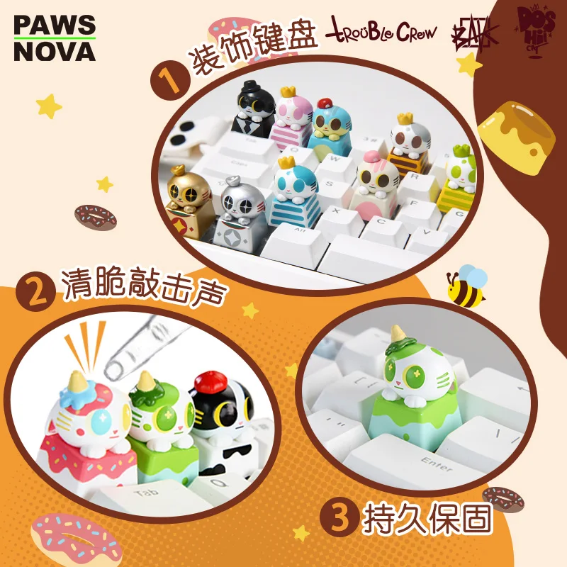 

Симпатичная кошка серии, колпачок для клавиш на кончиках пальцев, слепая коробка-механическая клавиатура, украшение на Рождество, день рождения, тайна, коллекционная игрушка в подарок