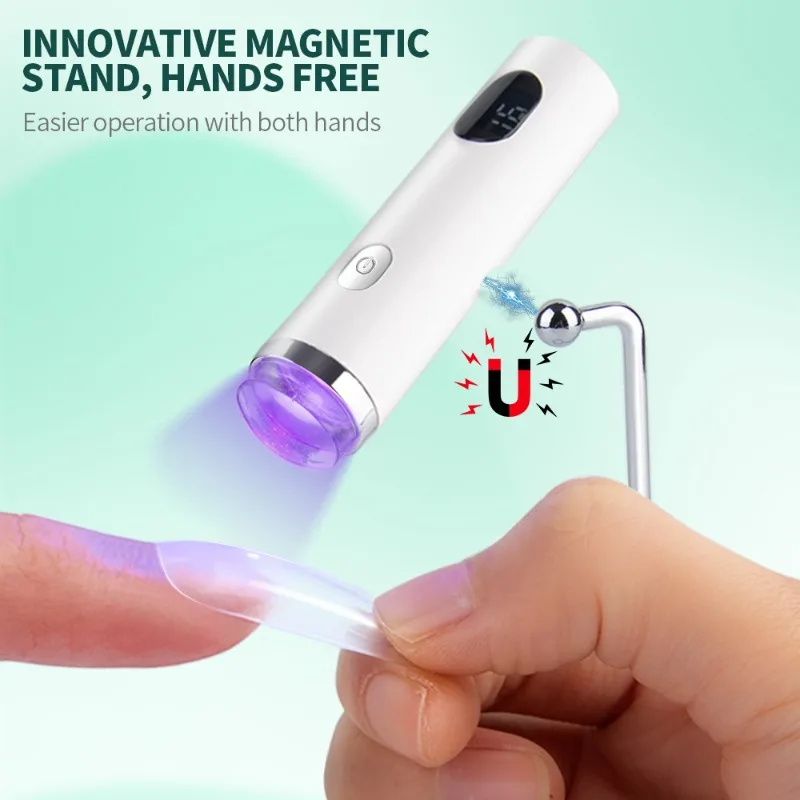 Mini Handheld UV Led-warmingslamp voor draagbare oplaadbare nageldroger voor het uitharden van gellak Forl-nagels Manicure Salon Gereedschap Schoonheid