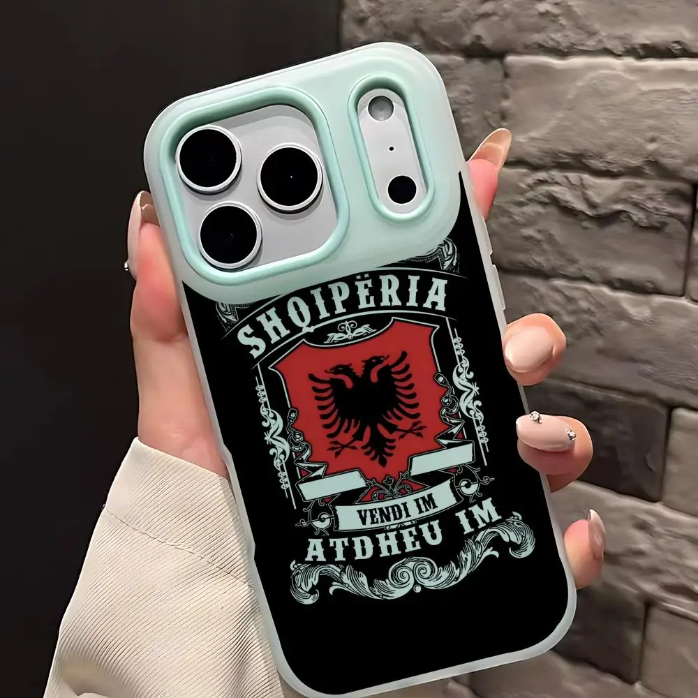 

Symbol F-Flag o-of A-Albania Phone Case Dual-Layer Shockproof Phone Case for iPhone17promax 16 Soft TPU Inner PC Back